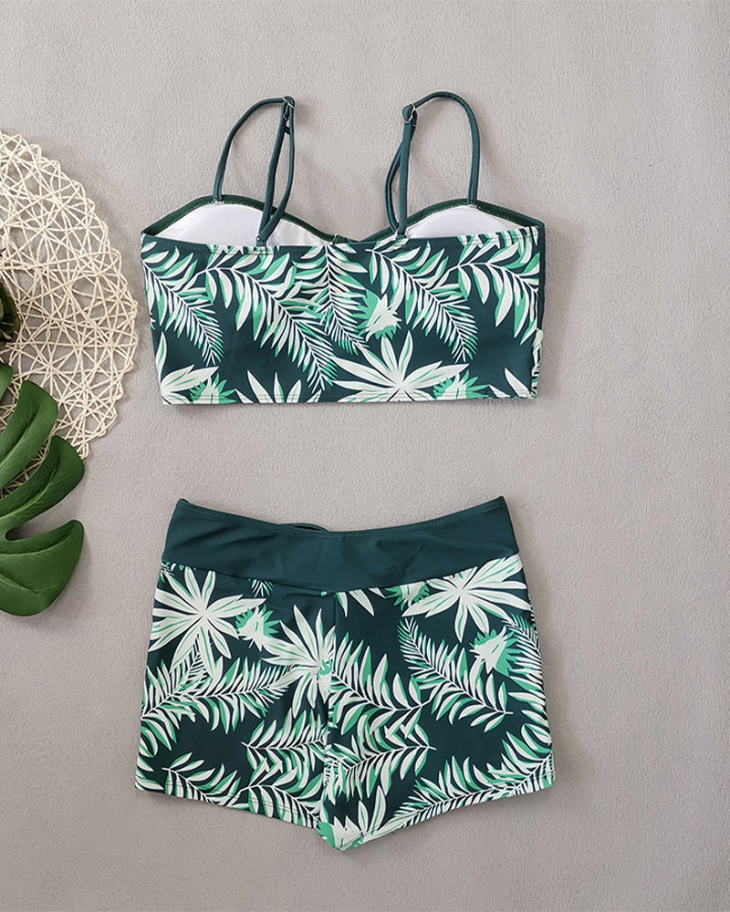 High-Waisted Boyleg Printed Bikini