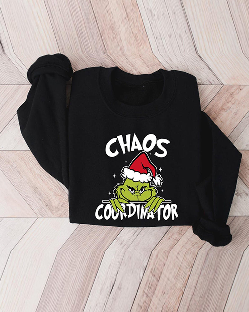 Chaos Coordinator Grinch Long Sleeve Sweatshirt 2024 f/w christmas Grinch sweatshirts