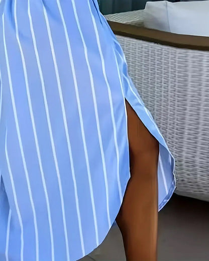 Abito da strada alla moda a righe