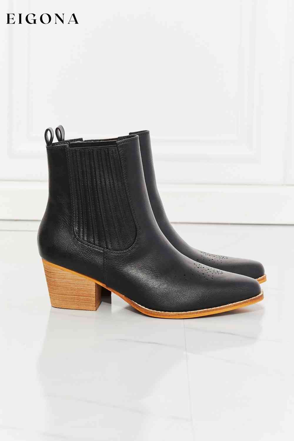 Love the Journey Stacked Heel Chelsea Boot in Black Clothes Melody Ship from USA shoes womens shoes