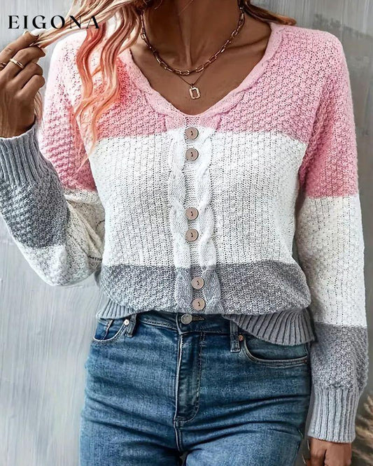 Women's color block pullovers 2023 f/w 23BF clothes spring Sweaters sweaters & cardigans Tops/Blouses