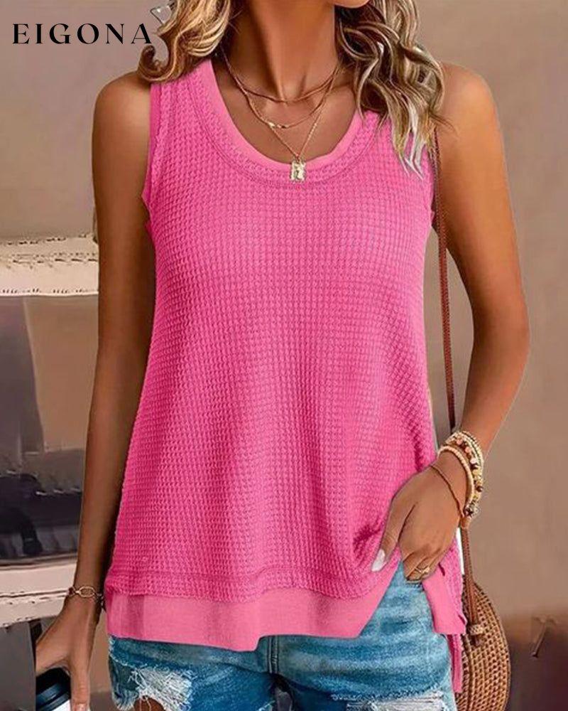 Solid color casual sleeveless top summer tank tops & camis