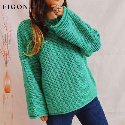 Openwork Boat Neck Long Sleeve Sweater clothes S.X Ship From Overseas sweater sweaters