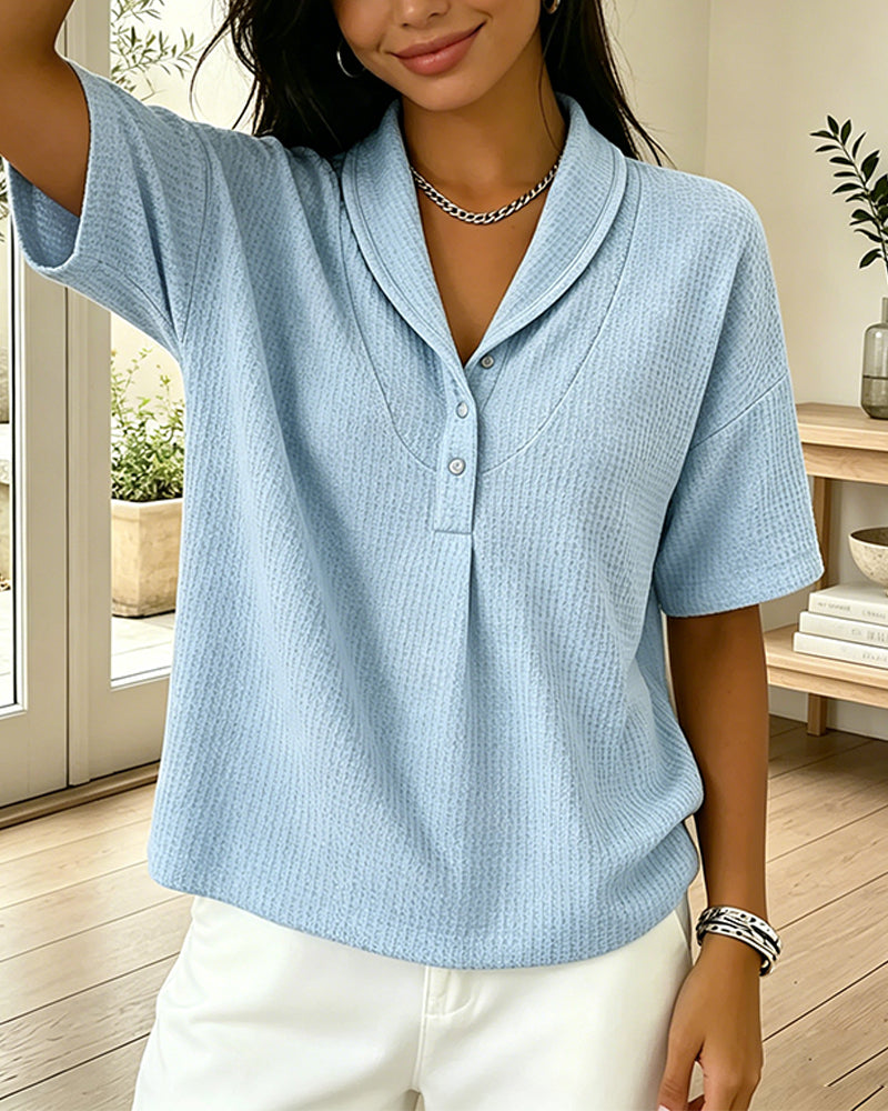 Waffle Henry Solid Color T-Shirt