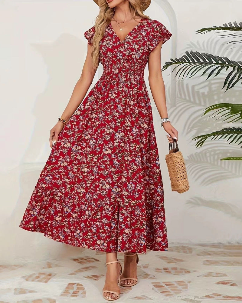 Floral Waist Tie Dress casual dresses spring summer