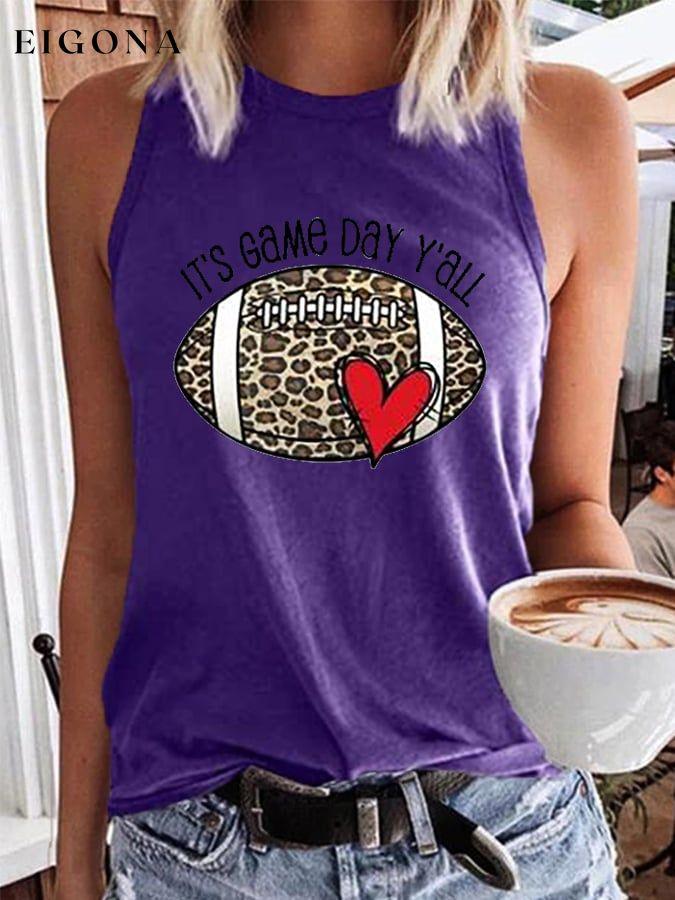 Women's Football Season It's Game Day Y'all Vest ball print