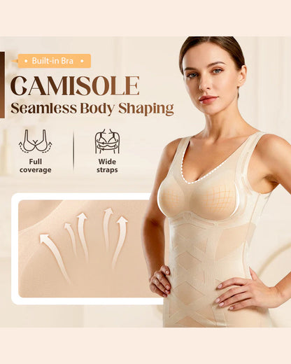 Seamless Body Shaping Camisole with Built-in Bra