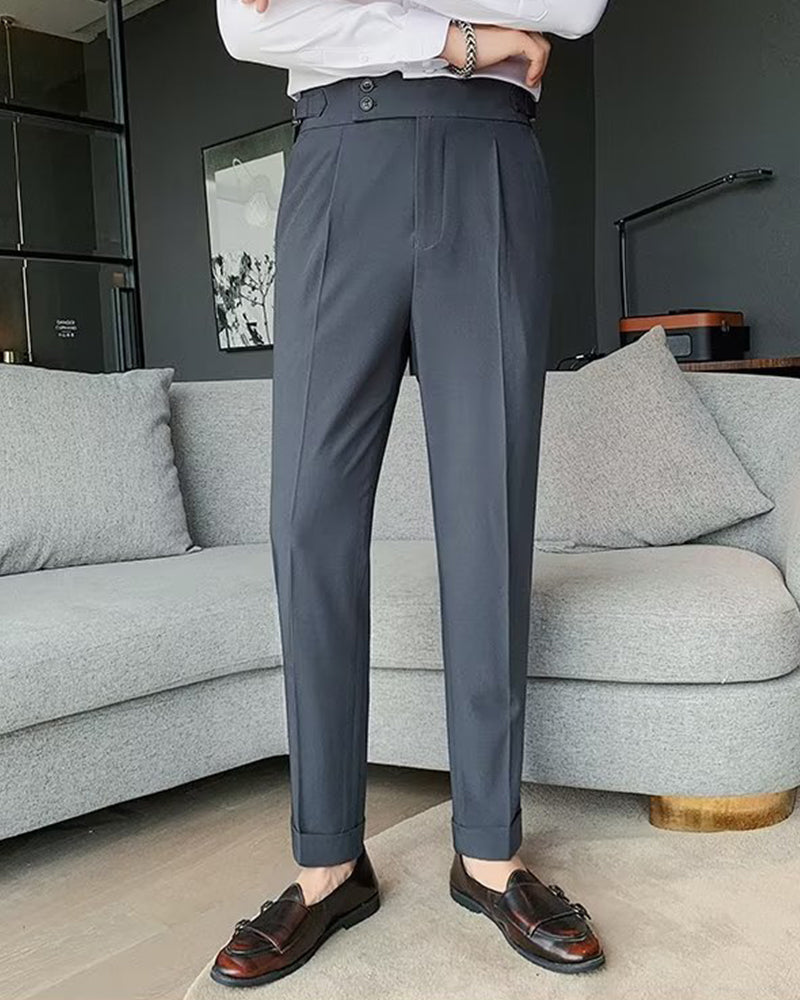 Men's Pocket Solid Casual Dress Pant