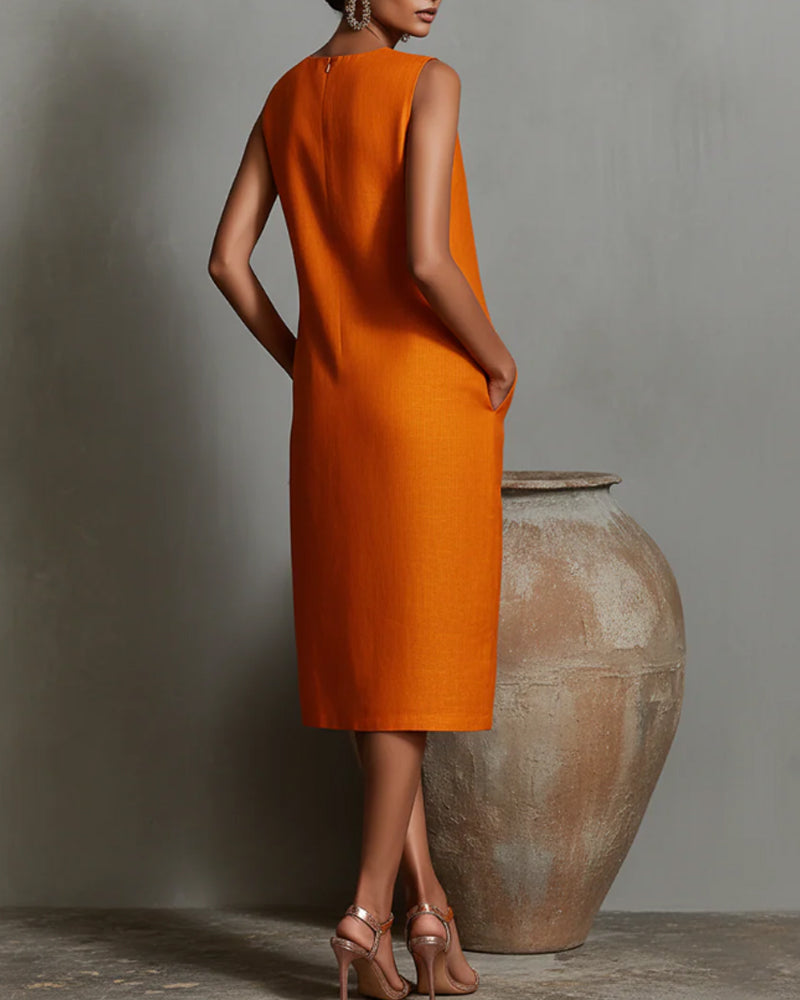 Round Neck Sleeveless Dress