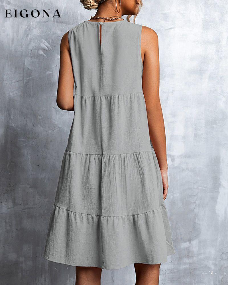 A-Line sleeveless solid color dress 23BF Casual Dresses Clothes Dresses Summer