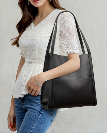 Solid color simple shoulder bag