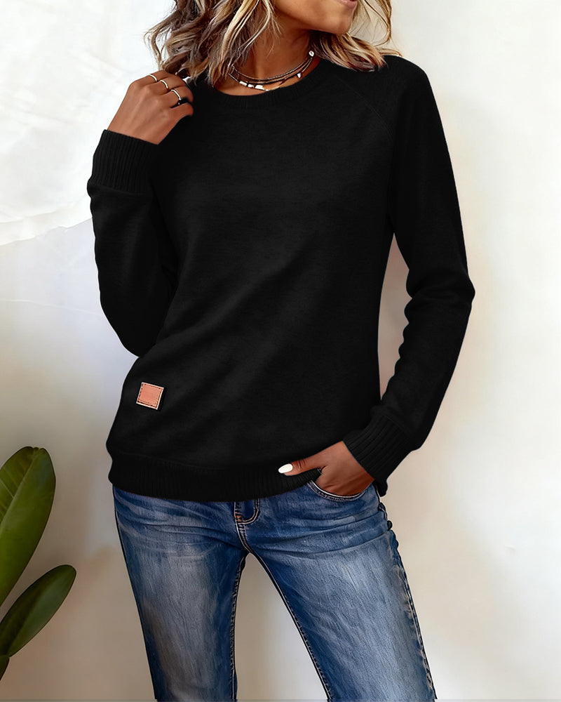 Round Neck Fashionable Casual Sweatshirt