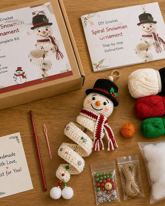 ☃️ DIY Spiral Crochet Snowman Kit 2024 f/w accessories spring summer