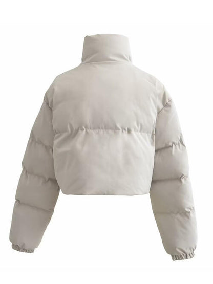 Snap and Zip Closure Drawstring Cropped Winter Coat clothes Jackets & Coats K&BZ Ship From Overseas