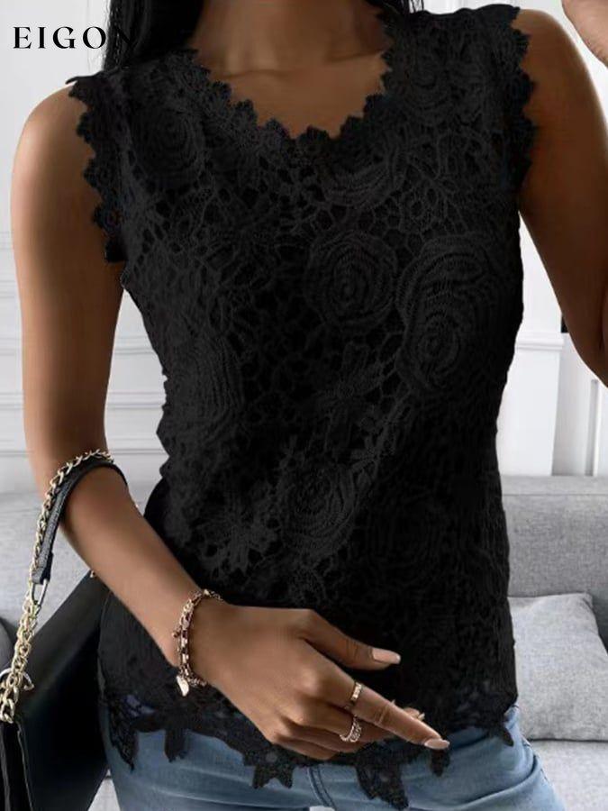 Fashion Solid Color Lace Vest