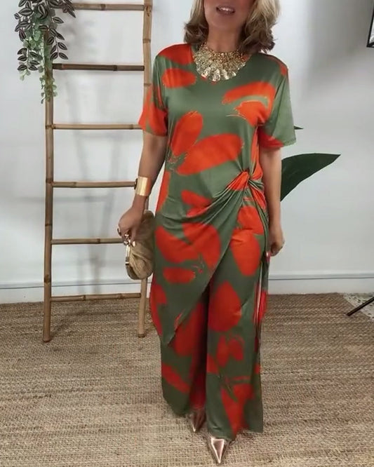 Completo di pantaloni dritti irregolari intrecciati