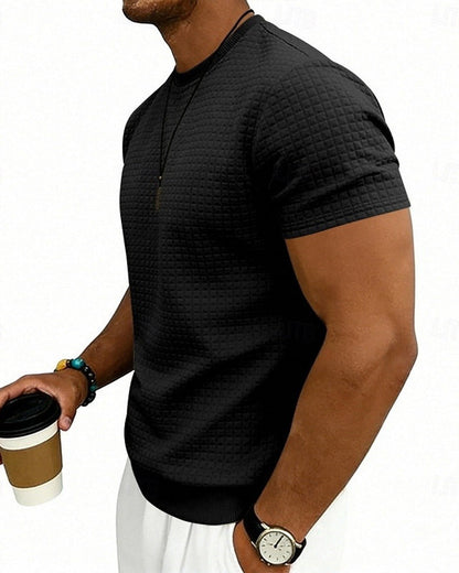 T-Shirt Ribbed Crewneck Short-Sleeve