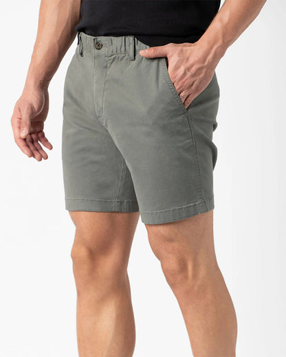 Pure Color Elastic Waist Casual Shorts