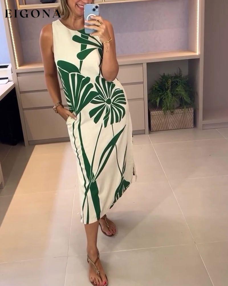 Summer sleeveless printed dress casual dresses summer