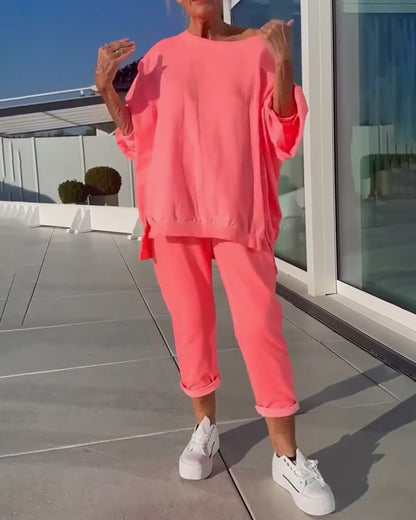 Solid Color Simple Casual Blouse