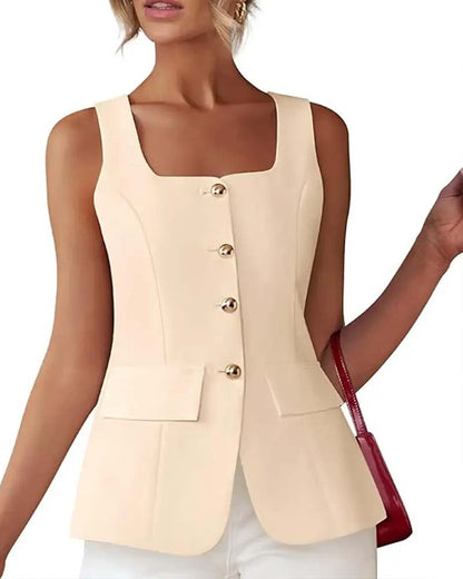 Square Collar Suit Tank Top
