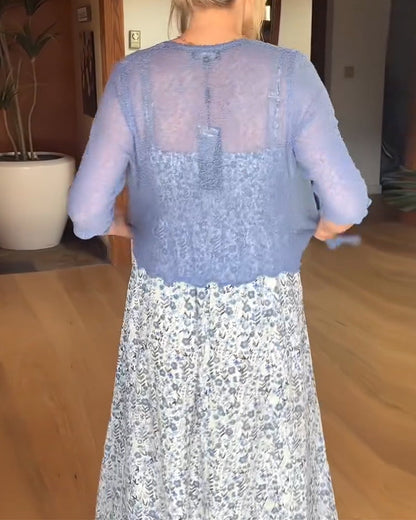 Completo scialle floreale senza spalline