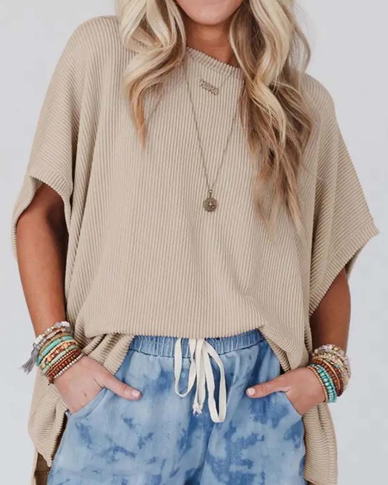 Loose-Fit Crew Neck Casual T-Shirt