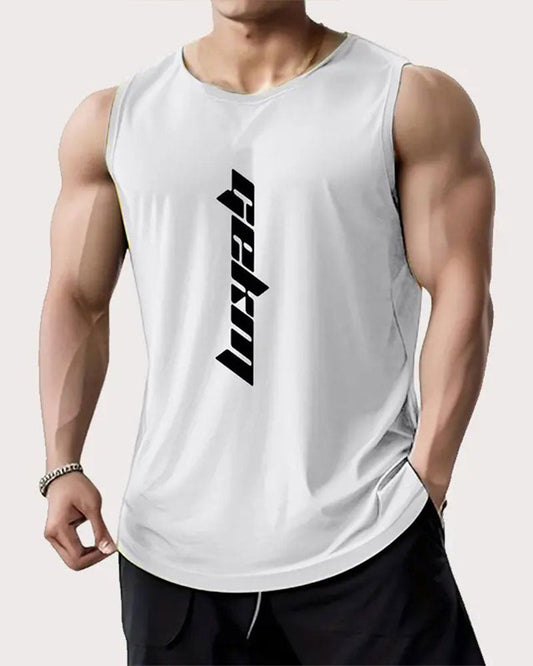Casual Letter-Print Sleeveless Tank Top