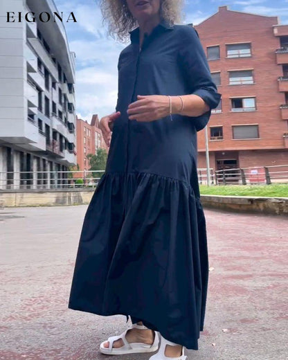 Solid color casual long sleeve dress 2023 f/w 23BF casual dresses Clothes Dresses spring