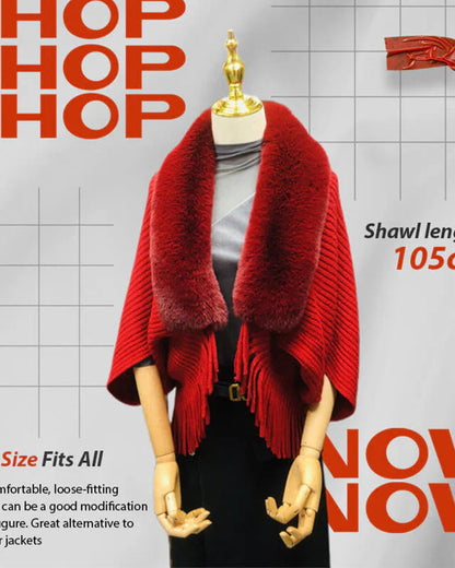 Fashionable Thick Fur Collar Scarf Cloak