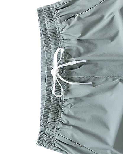 Men Elastic Waist Pocket Quick-Dry Ice Silk Sports Shorts