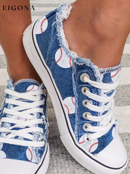 Baseball Print Casual Canvas Shoes ball print