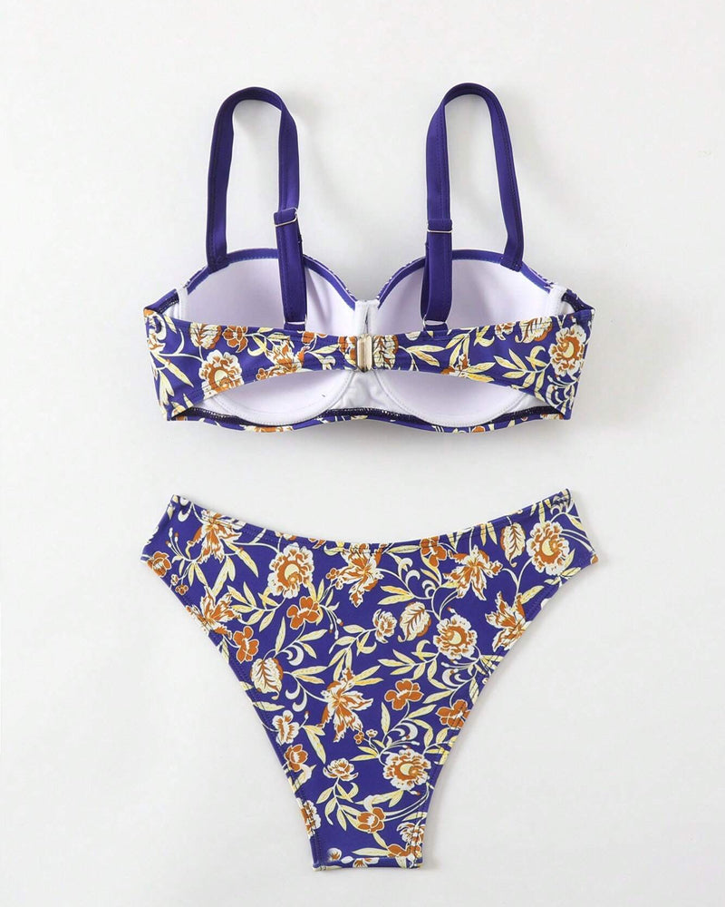 Sexy Floral Print Bikini Swimsuit Bikinis mm-swimsuits spring summer