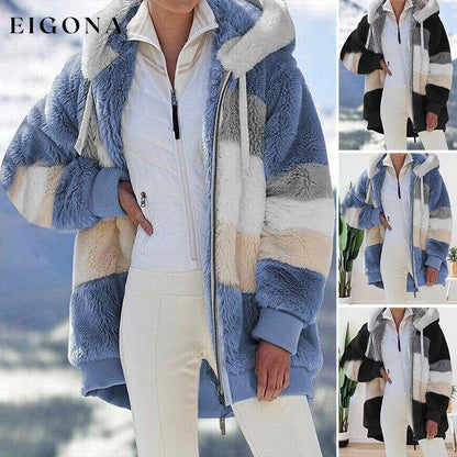 Plush warm hooded coat 2023 F/W 23BF clothes Jackets & Coats Tops/Blouses