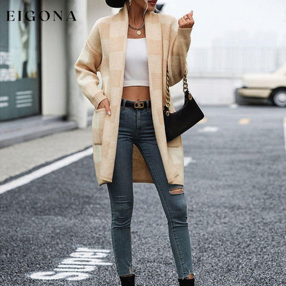 Casual Plaid Knitted Cardigan best Best Sellings cardigan cardigans clothes Sale tops Topseller