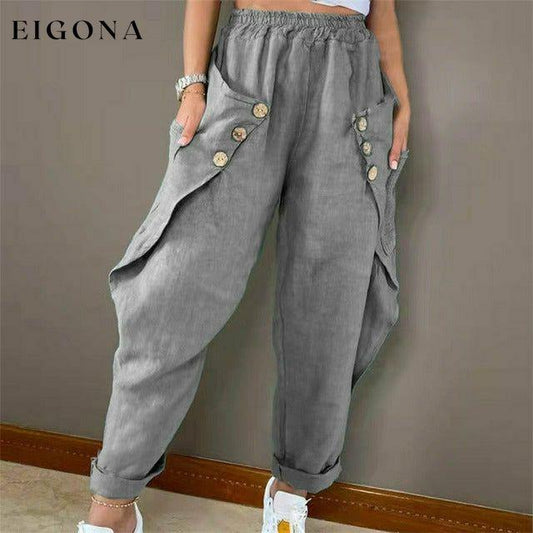 Casual Solid Color Harem Pants Gray best Best Sellings bottoms clothes pants Sale Topseller