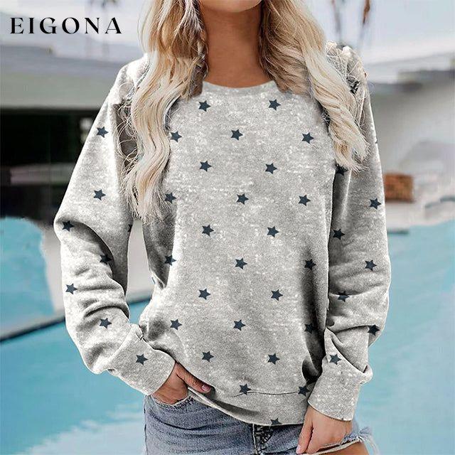 Star Print Casual Sweatshirt best Best Sellings clothes Plus Size Sale tops Topseller