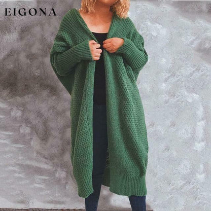 Vintage Solid Knitted Cardigan Green cardigan cardigans clothes tops