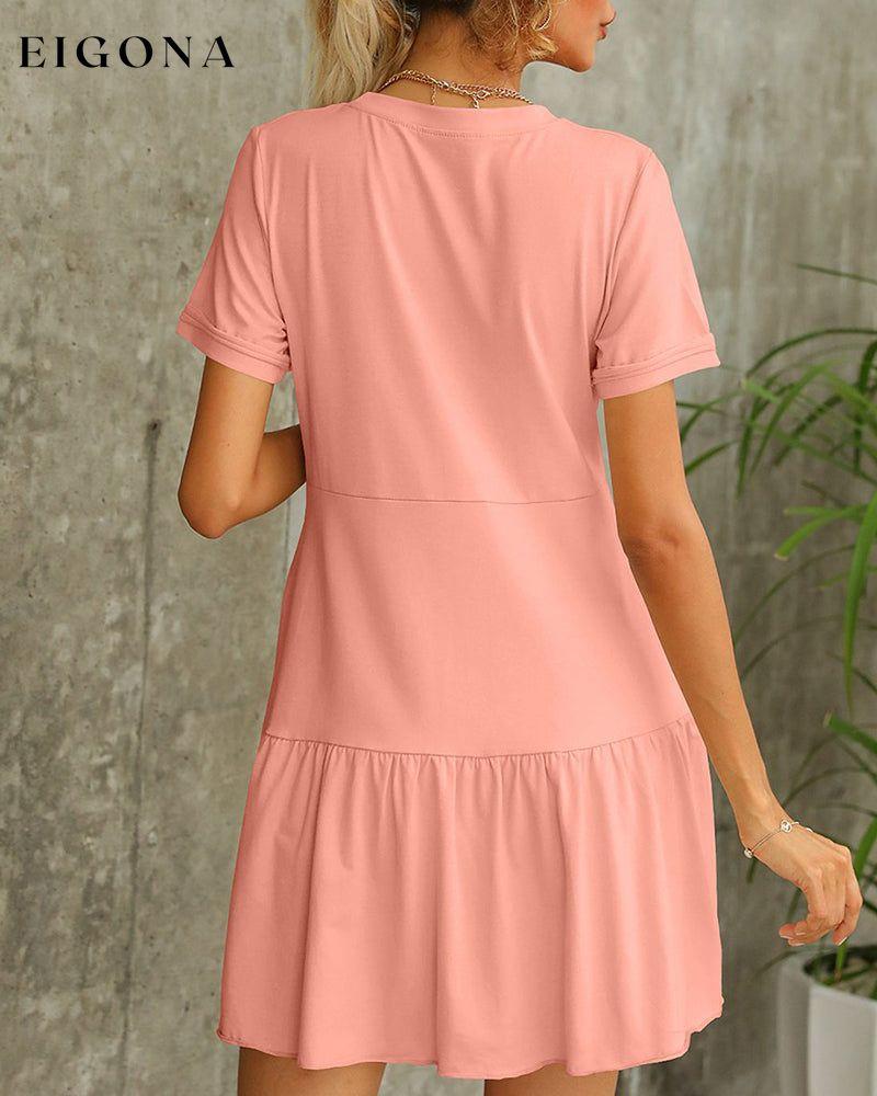 Solid color short sleeve t-shirt dress 23BF Casual Dresses Clothes Dresses Spring Summer