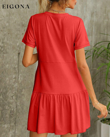 Solid color short sleeve t-shirt dress 23BF Casual Dresses Clothes Dresses Spring Summer