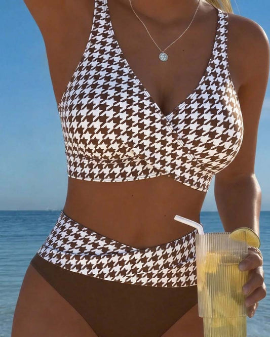 Houndstooth Cross-Piece Bikini 2024 f/w bikinis spring summer