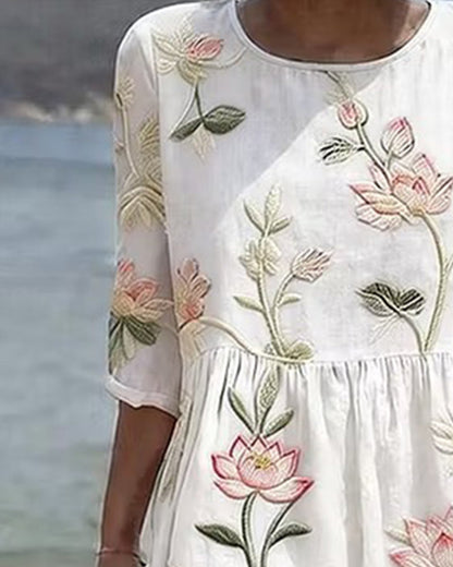 Floral Round Neck Dress