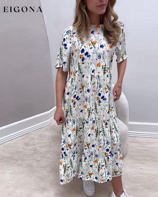 Bright floral print panelled casual dress casual dresses spring summer