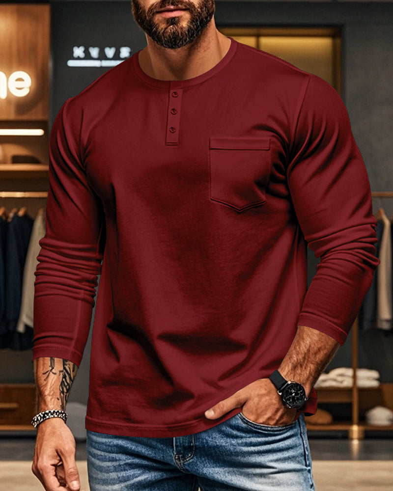 Breathable Pullover Long-Sleeved Men's Top