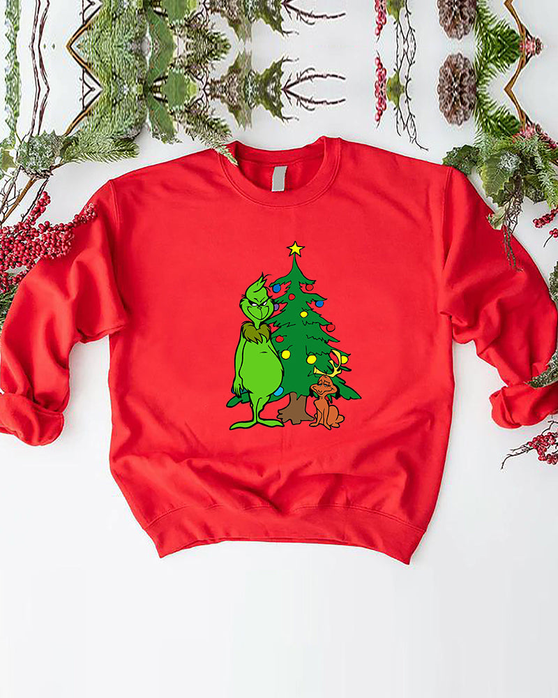 Funny grinch Christmas round neck sweatshirt 2024 f/w christmas Grinch sweatshirts