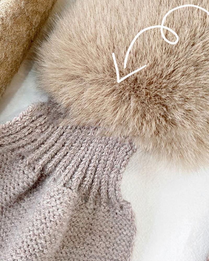 Fashionable Knitted Patchwork Fur Scarf