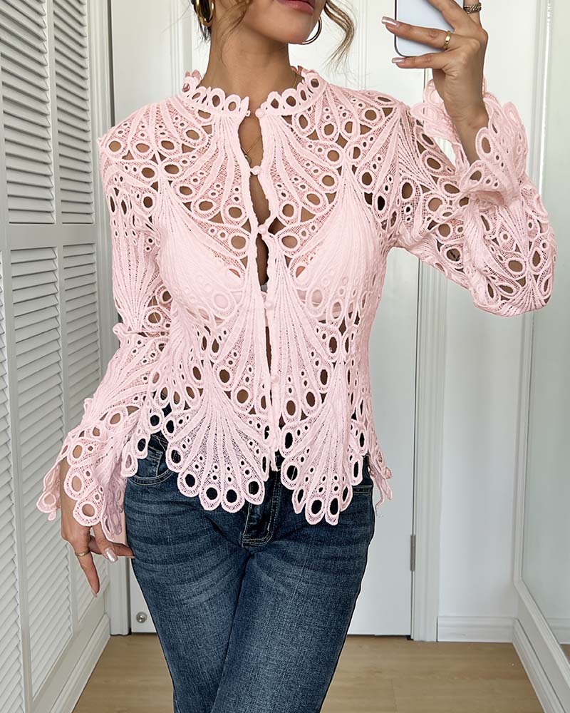 Cut-Out Bell Sleeve Coat