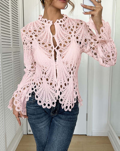 Cut-Out Bell Sleeve Coat
