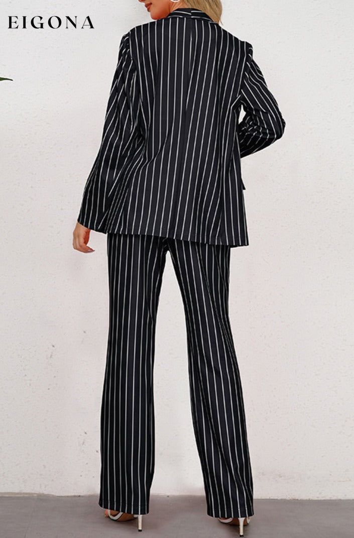 Striped Long Sleeve Top and Pants Set 2 pieces clothes H.Y.G@E setv Ship From Overseas Shipping Delay 09/29/2023 - 10/03/2023 trend