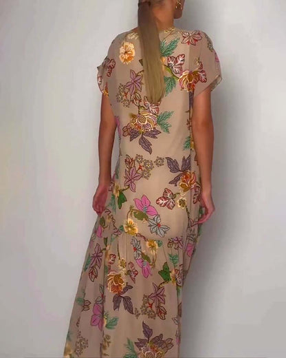 Round neck flower dress